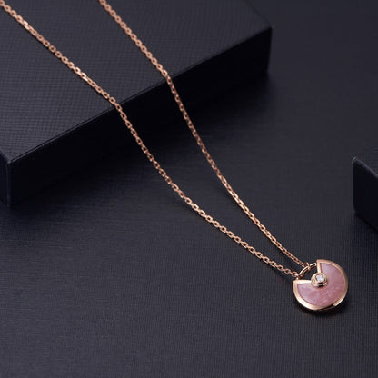 [Agudo Jewelry]AMULETTE ROSE GOLD PINK MOP NECKLACE