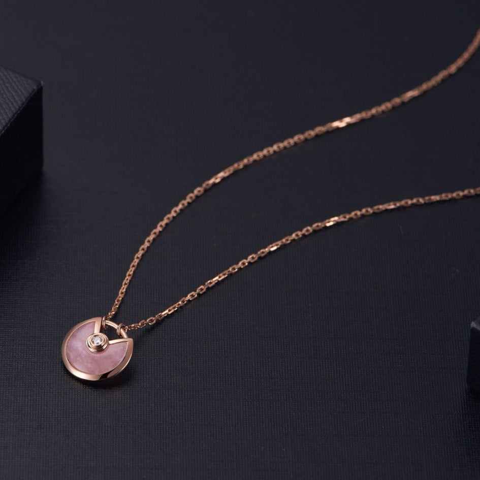 [Agudo Jewelry]AMULETTE ROSE GOLD PINK MOP NECKLACE