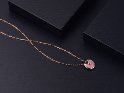 [Agudo Jewelry]AMULETTE ROSE GOLD PINK MOP NECKLACE