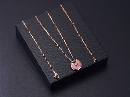 [Agudo Jewelry]AMULETTE ROSE GOLD PINK MOP NECKLACE