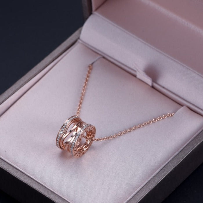 [Agudo Jewelry]ZERO 1 PINK GOLD DIAMOND OPEN NECKLACE