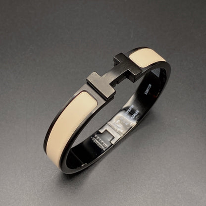 [Agudo Jewelry]H BRACELET 12MM BLACK BEIGE CERAMIC