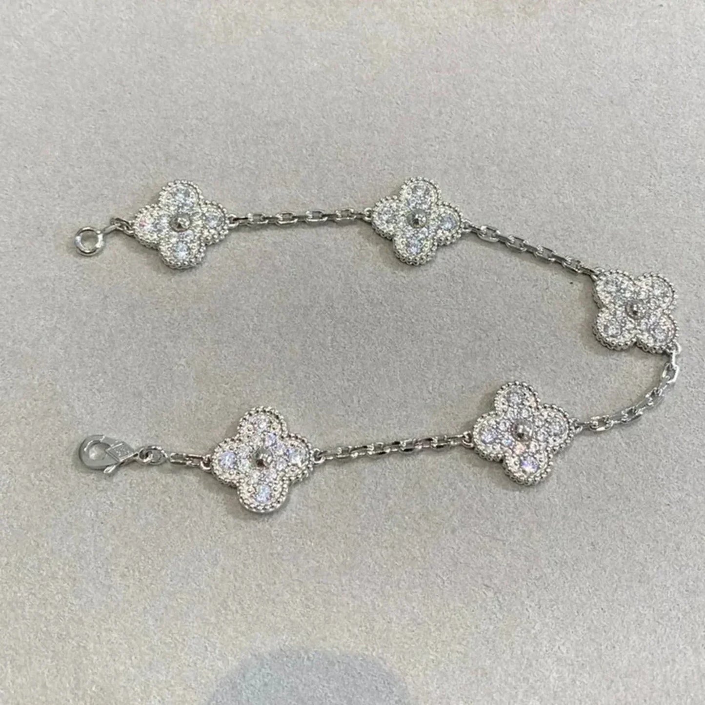 [Agudo Jewelry]CLOVER 5 MOTIFS  DIAMOND BRACELET SILVER