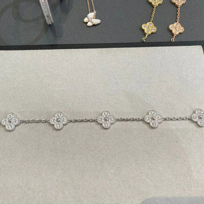 [Agudo Jewelry]CLOVER 5 MOTIFS  DIAMOND BRACELET SILVER