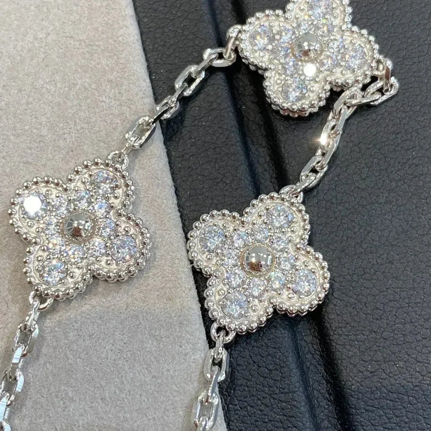 [Agudo Jewelry]CLOVER 5 MOTIFS  DIAMOND BRACELET SILVER