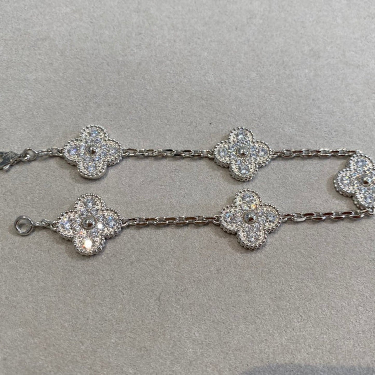 [Agudo Jewelry]CLOVER 5 MOTIFS  DIAMOND BRACELET SILVER