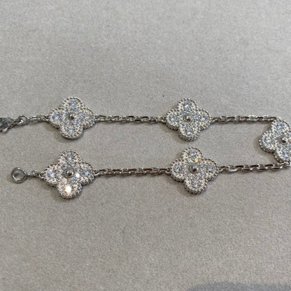 [Agudo Jewelry]CLOVER 5 MOTIFS  DIAMOND BRACELET SILVER