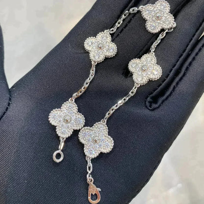 [Agudo Jewelry]CLOVER 5 MOTIFS  DIAMOND BRACELET SILVER