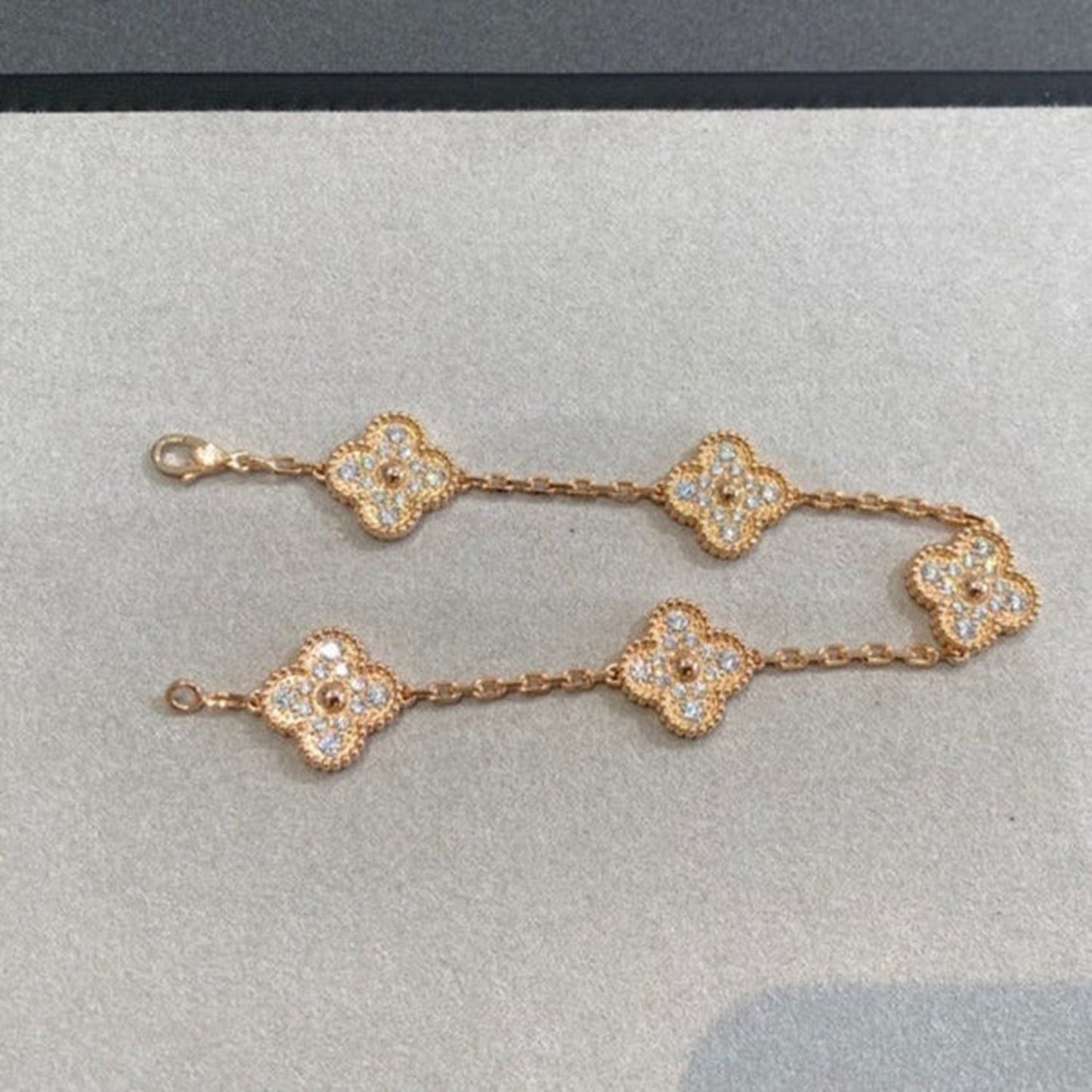 [Agudo Jewelry]CLOVER 5 MOTIFS  FULL DIAMOND BRACELET