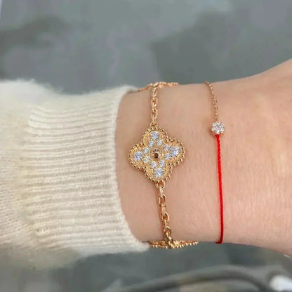 [Agudo Jewelry]CLOVER 5 MOTIFS  FULL DIAMOND BRACELET