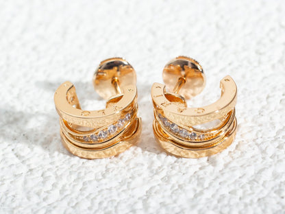 [Agudo Jewelry]ZERO 1 PINK GOLD DIAMONDS EARRINGS