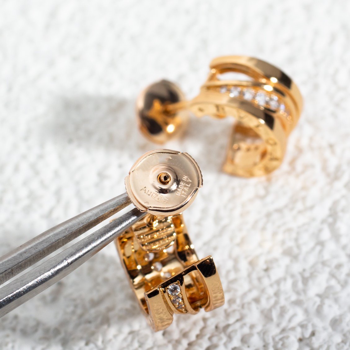 [Agudo Jewelry]ZERO 1 PINK GOLD DIAMONDS EARRINGS