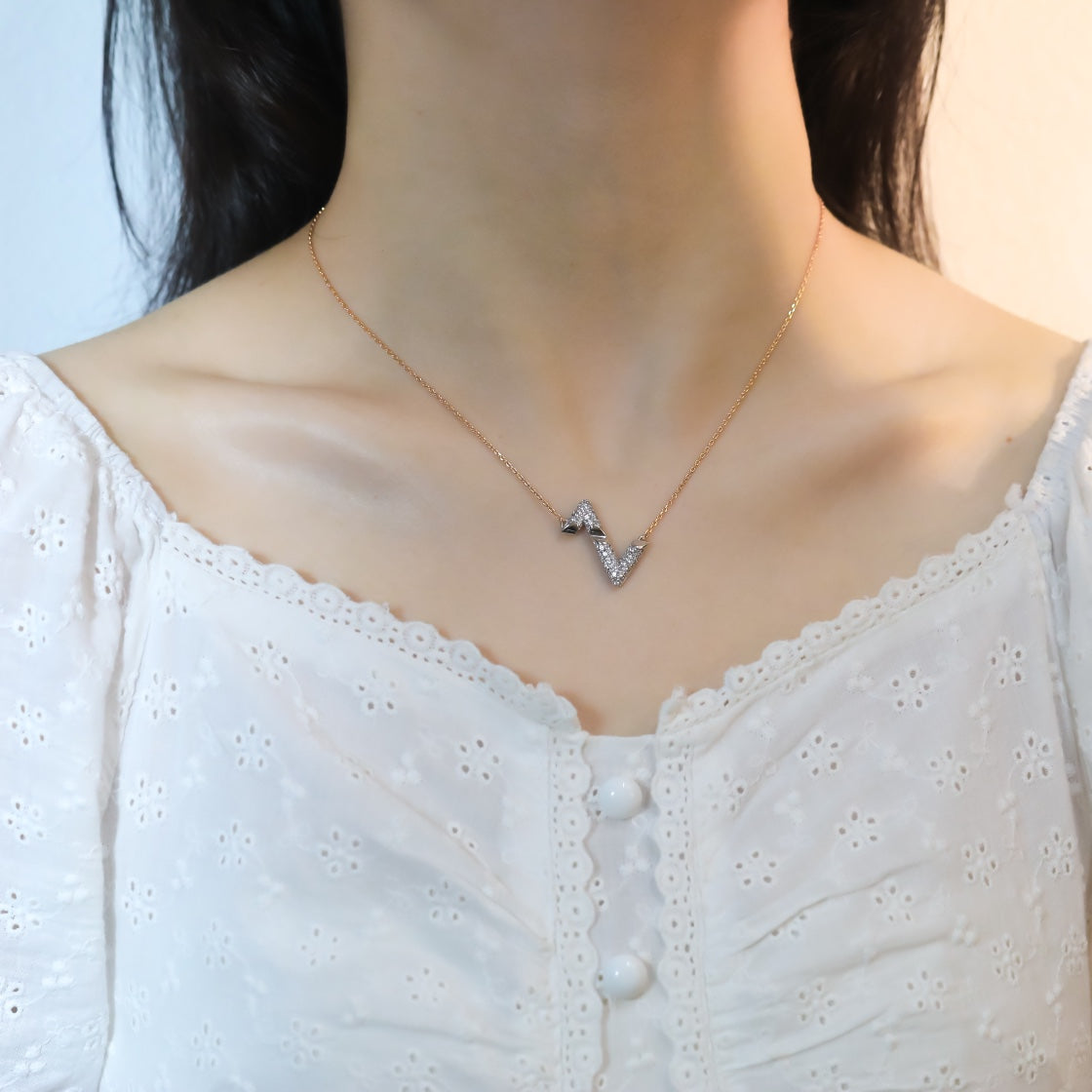 [Agudo Jewelry]VOLT SILVER DIAMOND PEDANT NECKLACE