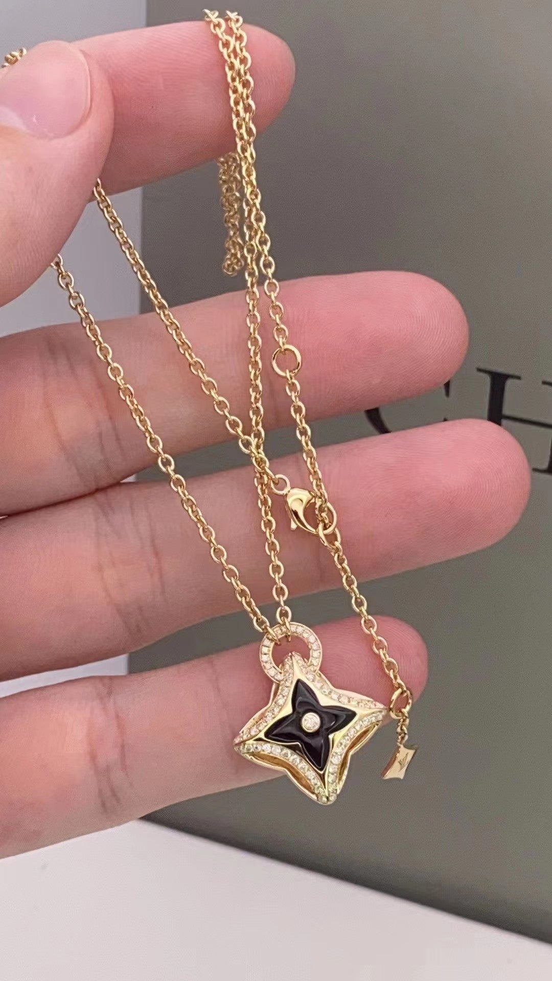 [Agudo Jewelry]STAR PEDANT PINK GOLD DIAMOND NECKLACE