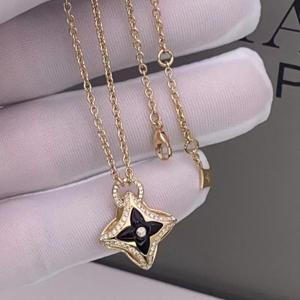 [Agudo Jewelry]STAR PEDANT PINK GOLD DIAMOND NECKLACE