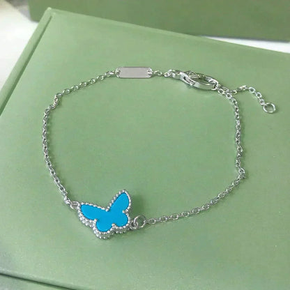 [Agudo Jewelry]BUTTERFLY TURQUOISE BUTTERFLY BRACELET SILVER