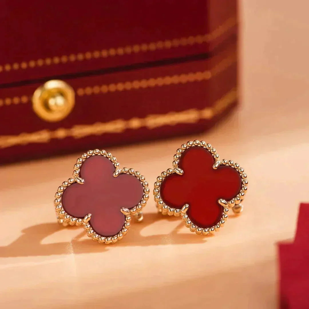 [Agudo Jewelry]CLOVER MEDIUM 1 MOTIFS CARNELIAN  EARRINGS