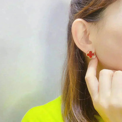 [Agudo Jewelry]CLOVER MEDIUM 1 MOTIFS CARNELIAN  EARRINGS