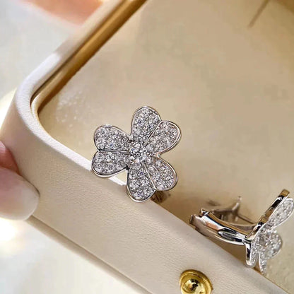 [Agudo Jewelry]CLOVER COMOS DIAMOND EARRINGS SILVER