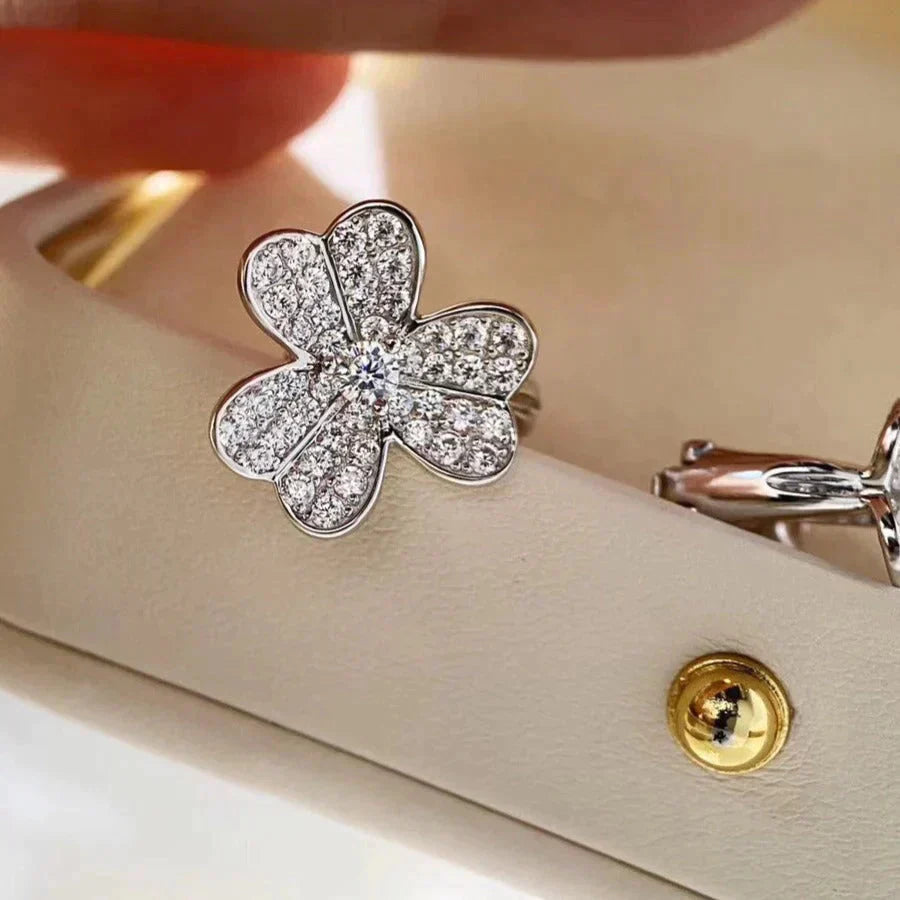 [Agudo Jewelry]CLOVER COMOS DIAMOND EARRINGS SILVER