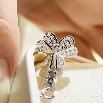 [Agudo Jewelry]CLOVER COMOS DIAMOND EARRINGS SILVER