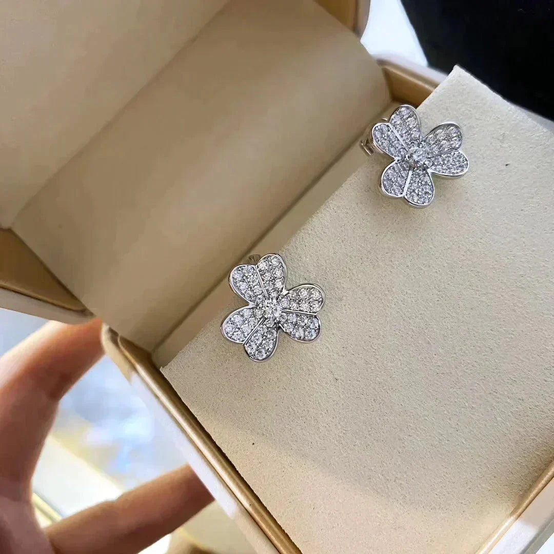 [Agudo Jewelry]CLOVER COMOS DIAMOND EARRINGS SILVER