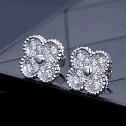 [Agudo Jewelry]CLOVER 1 MOTIFS DIAMOND STUD EARRINGS SILVER