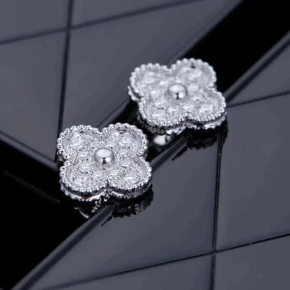 [Agudo Jewelry]CLOVER 1 MOTIFS DIAMOND STUD EARRINGS SILVER