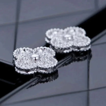 [Agudo Jewelry]CLOVER 1 MOTIFS DIAMOND STUD EARRINGS SILVER