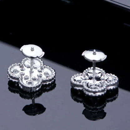 [Agudo Jewelry]CLOVER 1 MOTIFS DIAMOND STUD EARRINGS SILVER