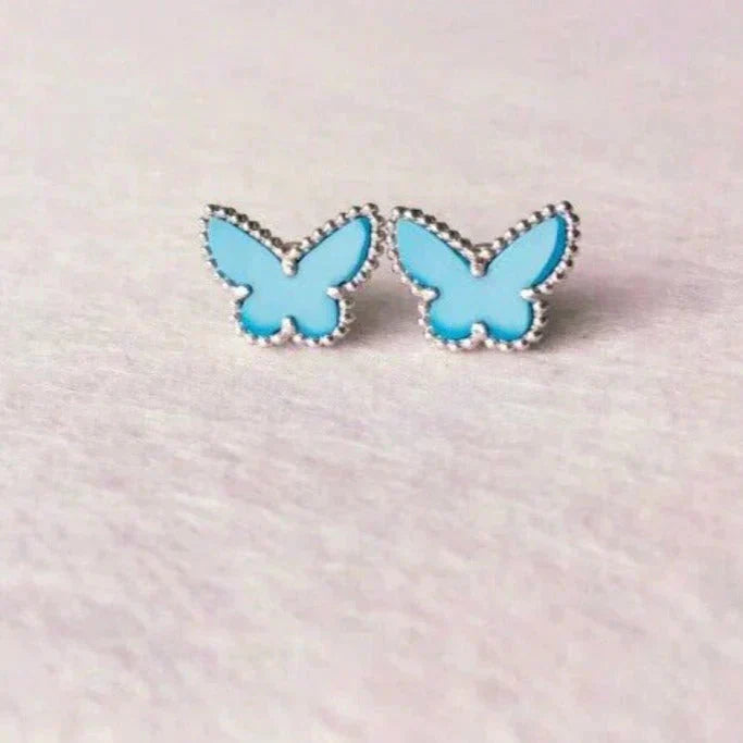 [Agudo Jewelry]BUTTERFLY TURQUOISE EARRINGS SILVER