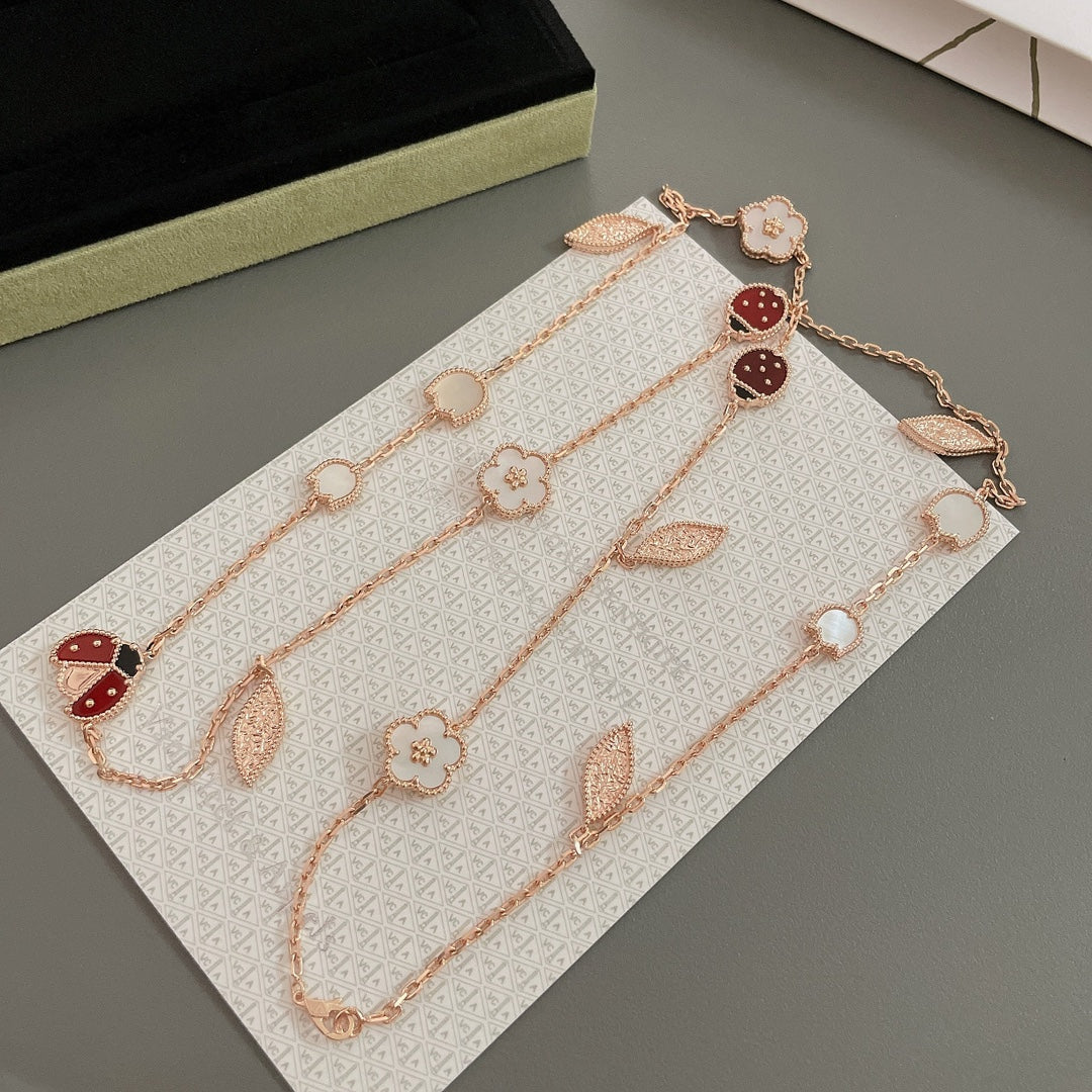 [Agudo Jewelry]LUCKY SPRING 15 MOTIFS ROSE GOLD NECKLACE