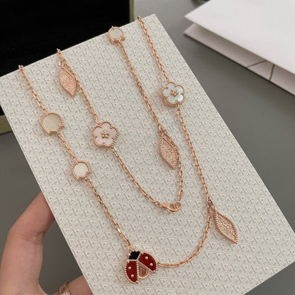 [Agudo Jewelry]LUCKY SPRING 15 MOTIFS ROSE GOLD NECKLACE