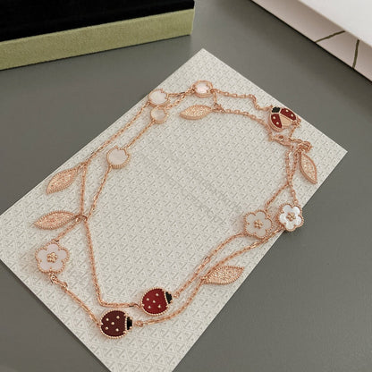 [Agudo Jewelry]LUCKY SPRING 15 MOTIFS ROSE GOLD NECKLACE