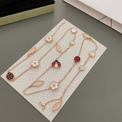 [Agudo Jewelry]LUCKY SPRING 15 MOTIFS ROSE GOLD NECKLACE