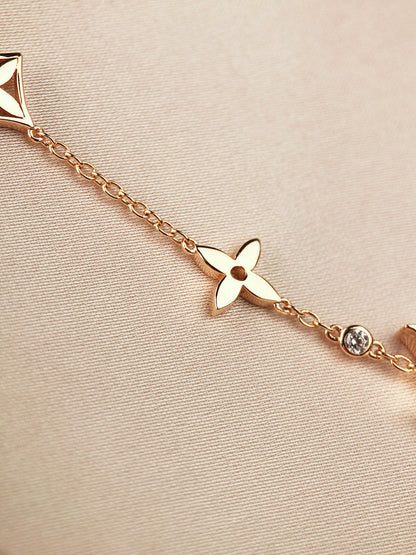 [Agudo Jewelry]STAR AND SUN 7 MOTIFS GOLD BRACELET