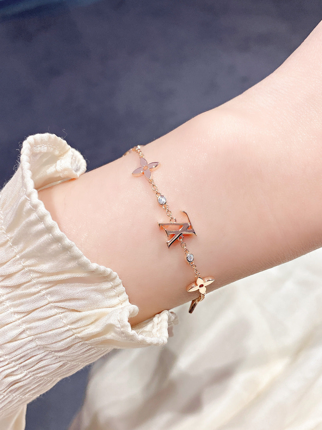 [Agudo Jewelry]STAR AND SUN 7 MOTIFS GOLD BRACELET