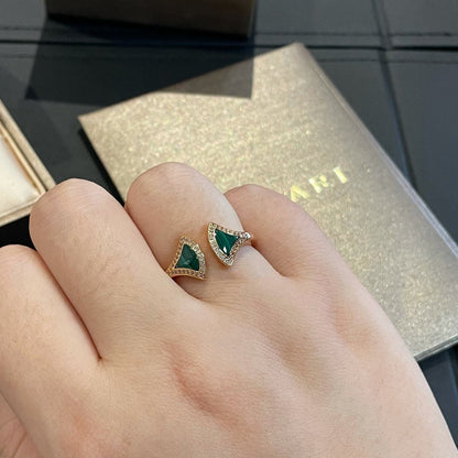 [Agudo  Jewelry]DREAM MALACHITE DIAMOND OPEN RING