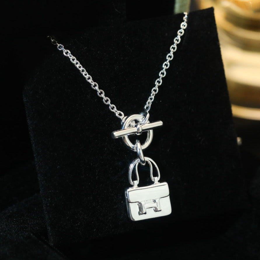 [Agudo Jewelry]POP H PEDANT SILVER NECKLACE