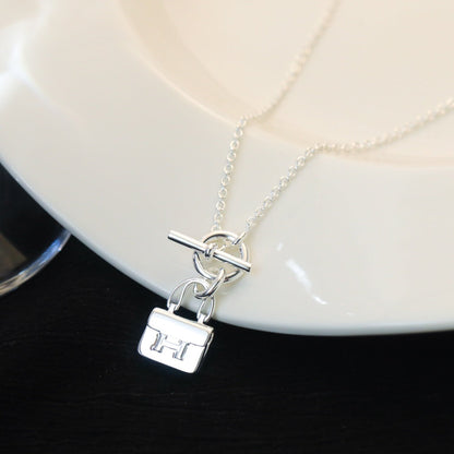 [Agudo Jewelry]POP H PEDANT SILVER NECKLACE