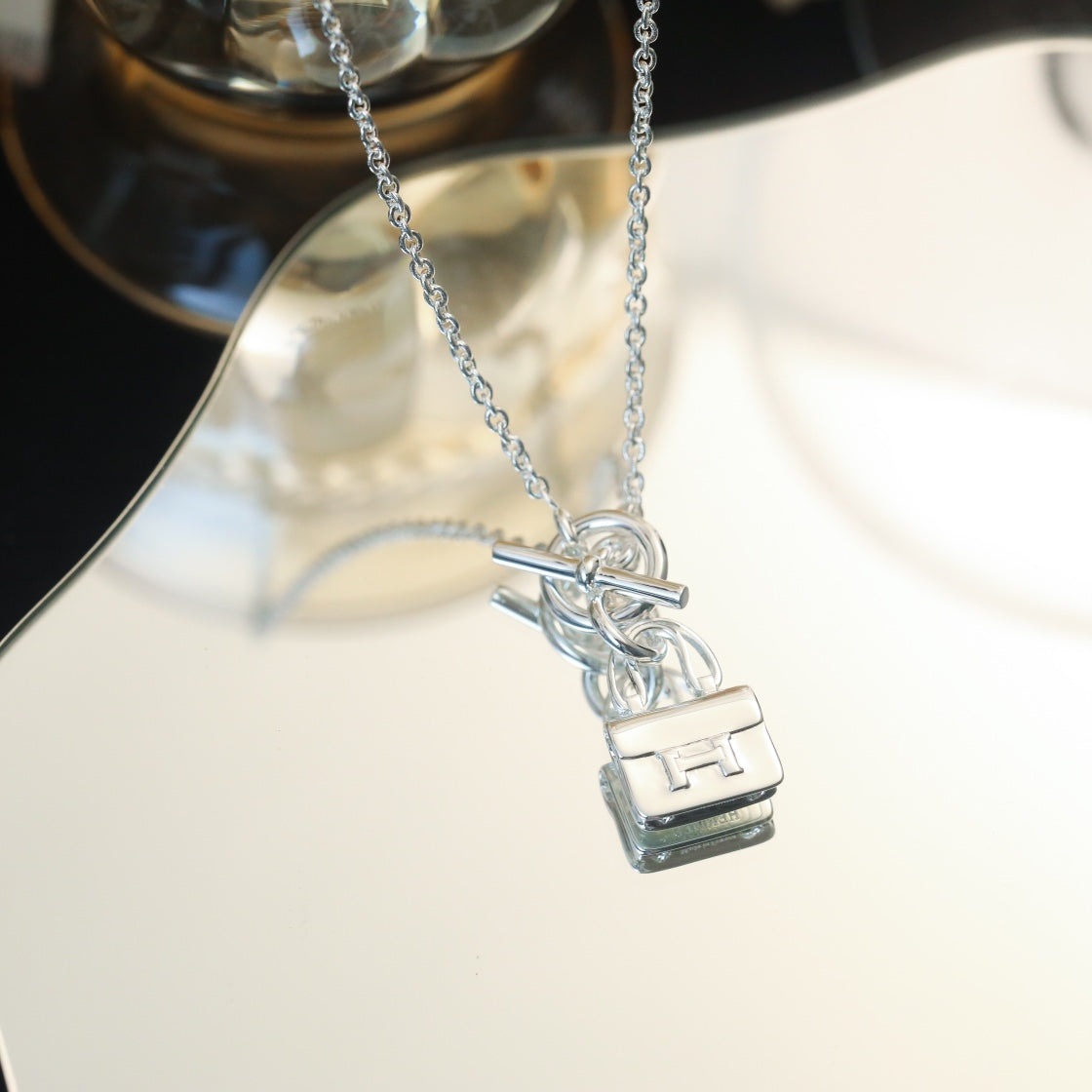 [Agudo Jewelry]POP H PEDANT SILVER NECKLACE