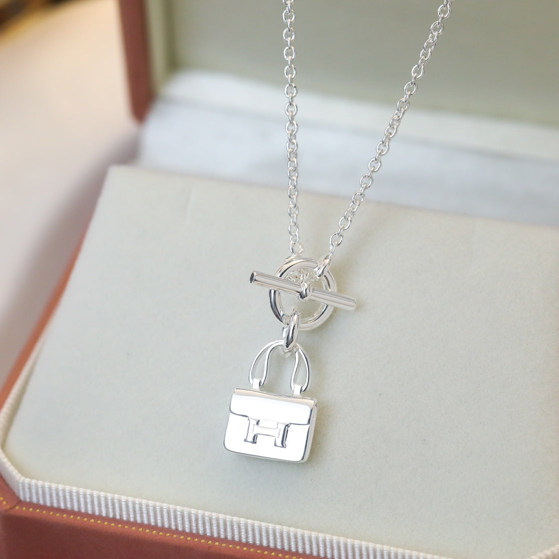 [Agudo Jewelry]POP H PEDANT SILVER NECKLACE