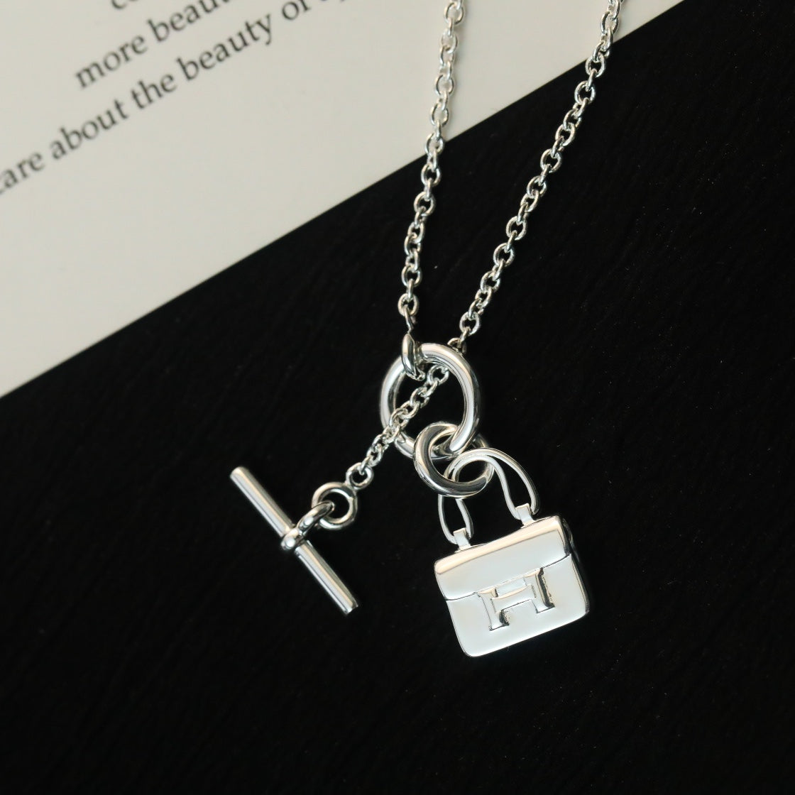 [Agudo Jewelry]POP H PEDANT SILVER NECKLACE