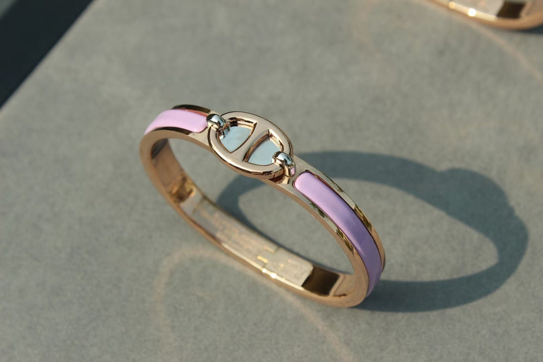 [Agudo Jewelry]CLIC CHAINE PINK GOLD BRACELET