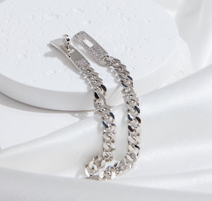 [Agudo Jewelry]KELLY CHAIN SILVER DIAMOND BRACELET