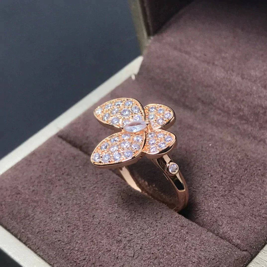 [Agudo  Jewelry]BUTTERFLY PINK GOLD DIAMOND RING