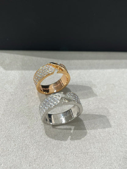 [Agudo  Jewelry]LIENS EVIDENCE PINK GOLD DIAMOND PAVED RING