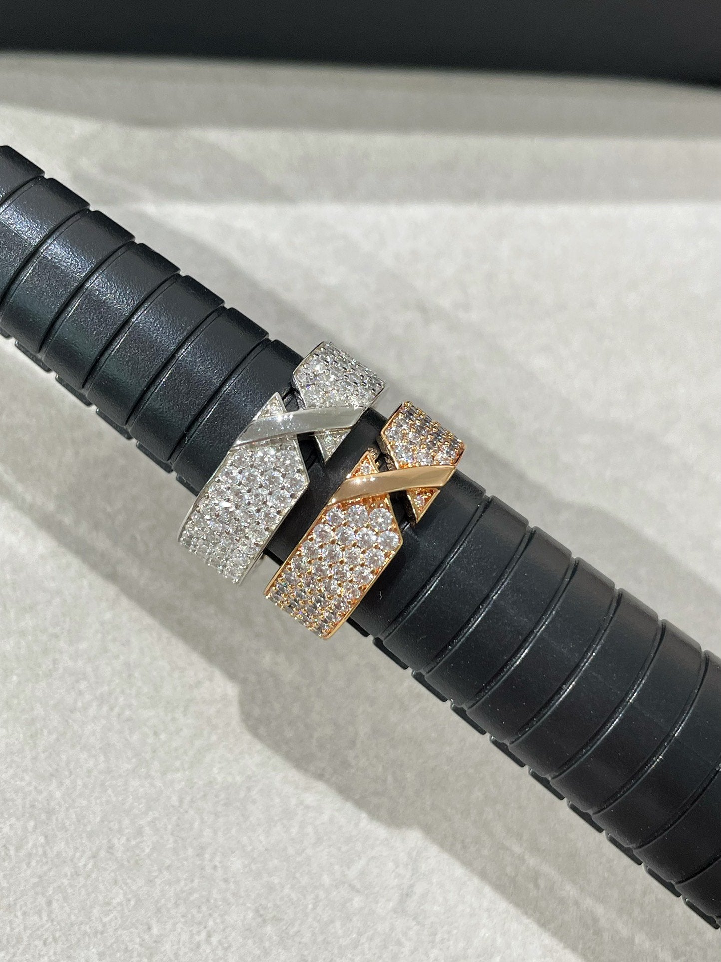 [Agudo  Jewelry]LIENS EVIDENCE PINK GOLD DIAMOND PAVED RING