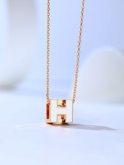 [Agudo Jewelry]H CAGE PINK GOLD NECKLACE