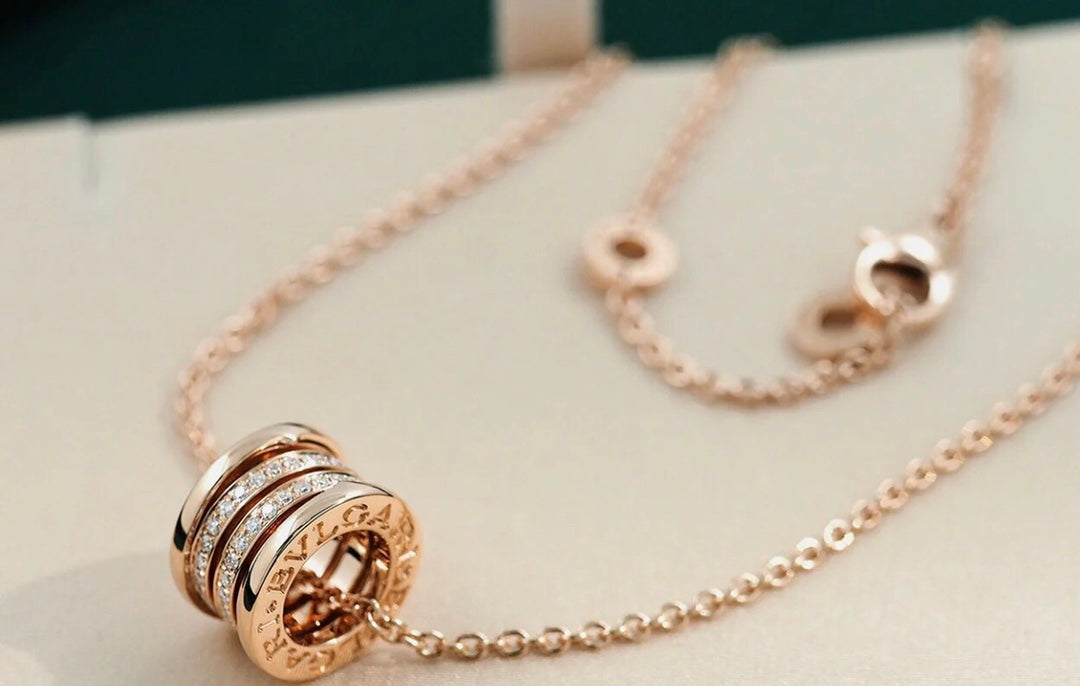 [Agudo Jewelry]ZERO 1 PINK GOLD DIAMOND NECKLACE